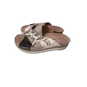 Laura Bellariva Womens Snake Print Cross-Strap Platform Sandals Size 39 Made In